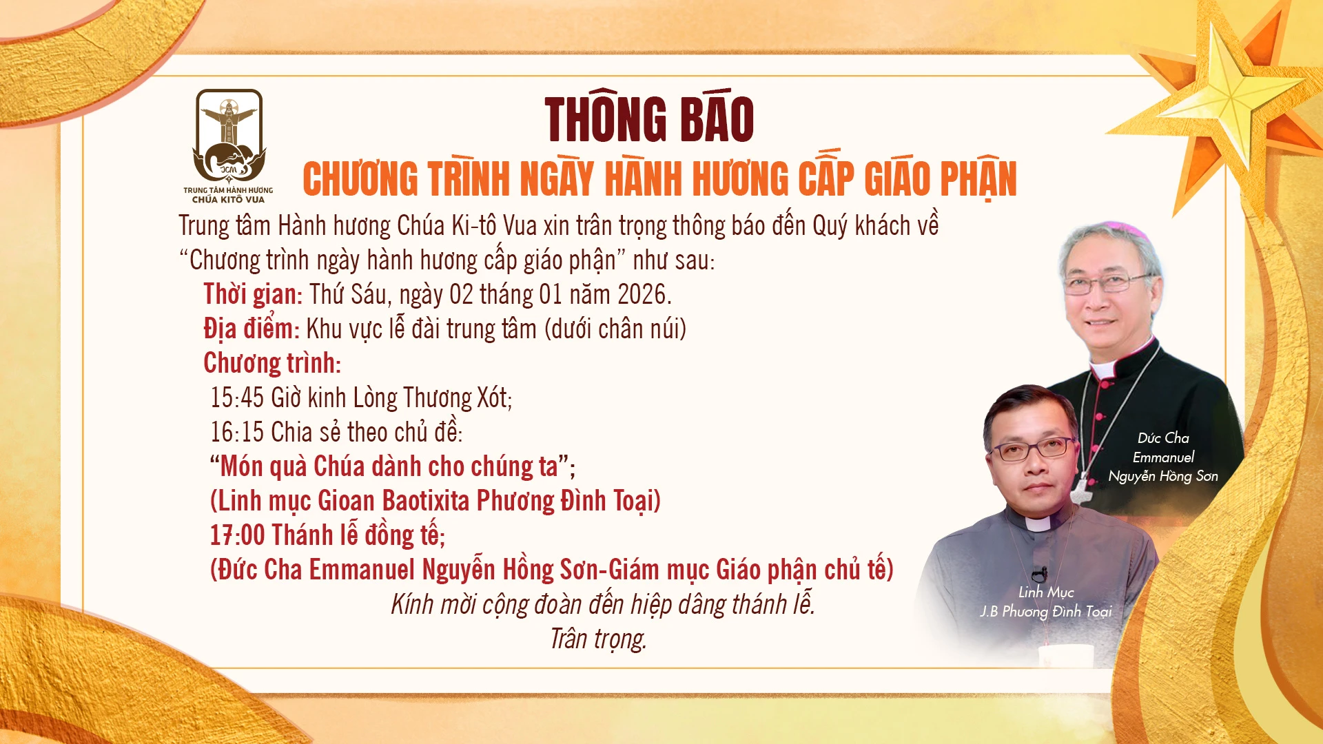 Ngày hành hương cấp giáo phận tháng 01 năm 2026